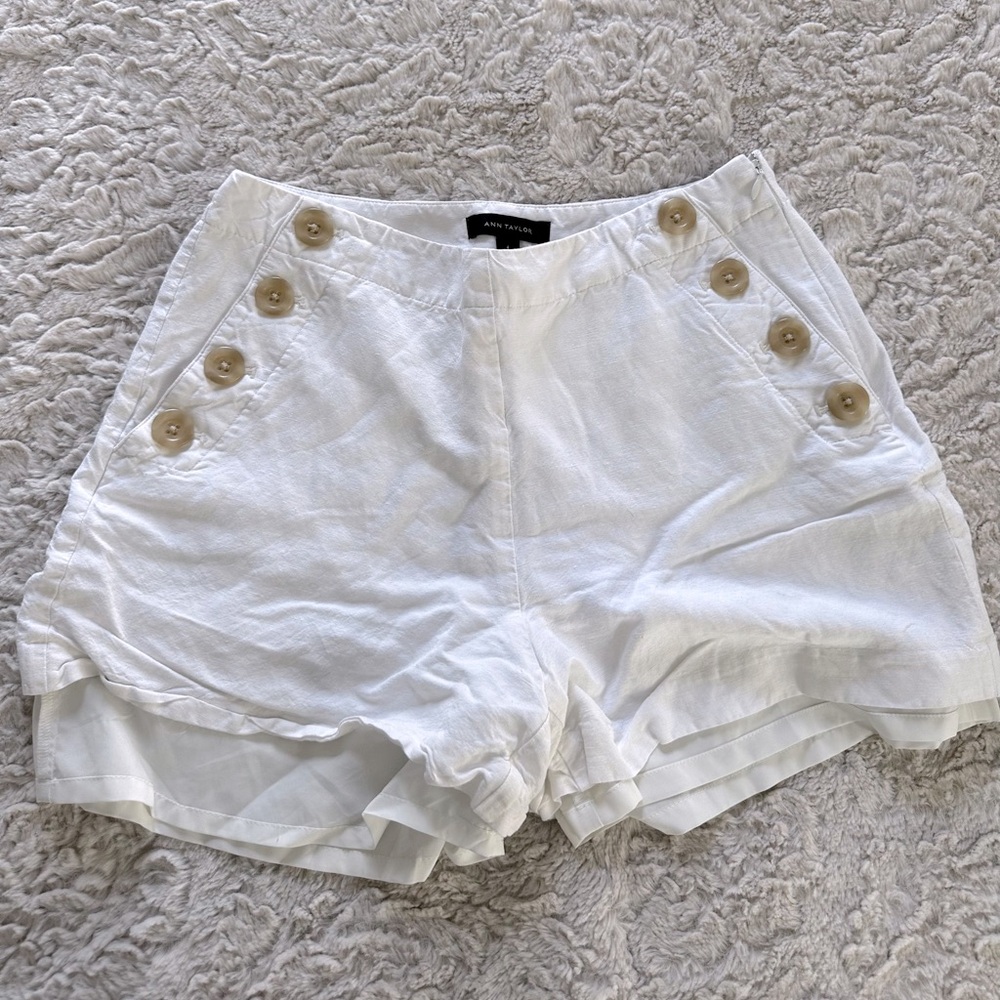 Ann Taylor high waisted linen sailor shorts